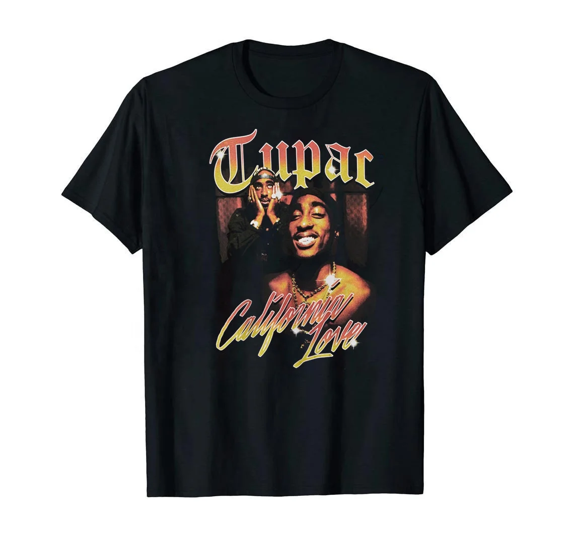 
Wholesale 2pac Tupac Shakur Fashion Hip hop Tshirt Cool Short Sleeve Cotton Oversized Graphic Men T-shirt 