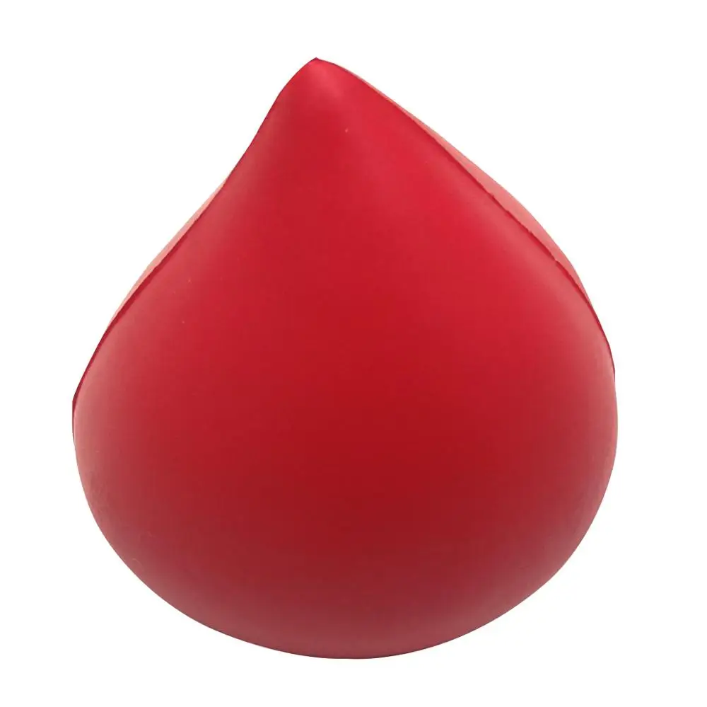 PU foam Stress Reliever Water Drop and Blood Shape Soft Squeeze Ball with logo and customized color