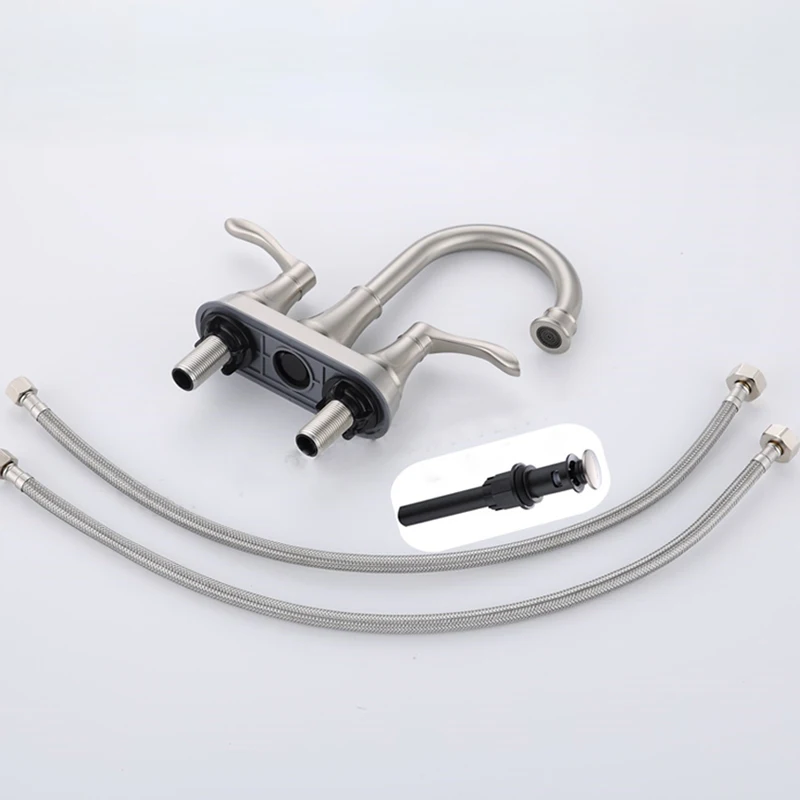 Wash Bowl Bathroom Stainless Steel Faucet  4 Inch Lavatory Faucet with Pop Up Drain basin washbasin faucet