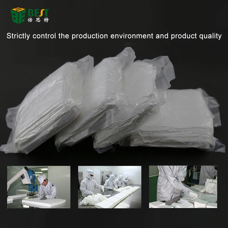 BST-9003 100pcs/Bag Cleanroom Wiper Non Dust Cloth Dust Free Paper Phone LCD Repair Tool for Class 1-10000 Clean Rooms