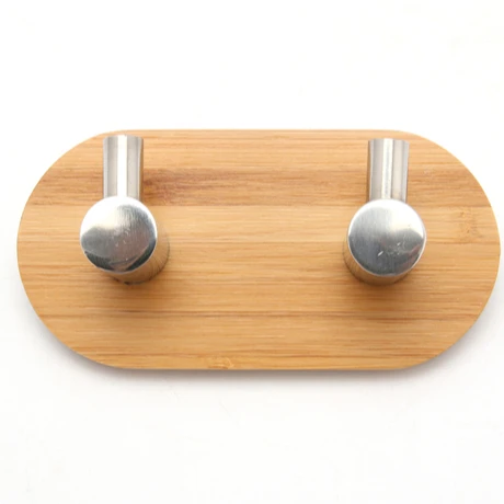 
Factory Price Bamboo 3M Hooks Heavy Duty Wall Hooks Hangers Waterproof Stainless Steel Hooks 