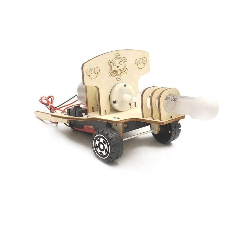 4 in 1 DIY assemble wooden puzzle toy transportation model car building kits STEM wood educational science experiment build toy