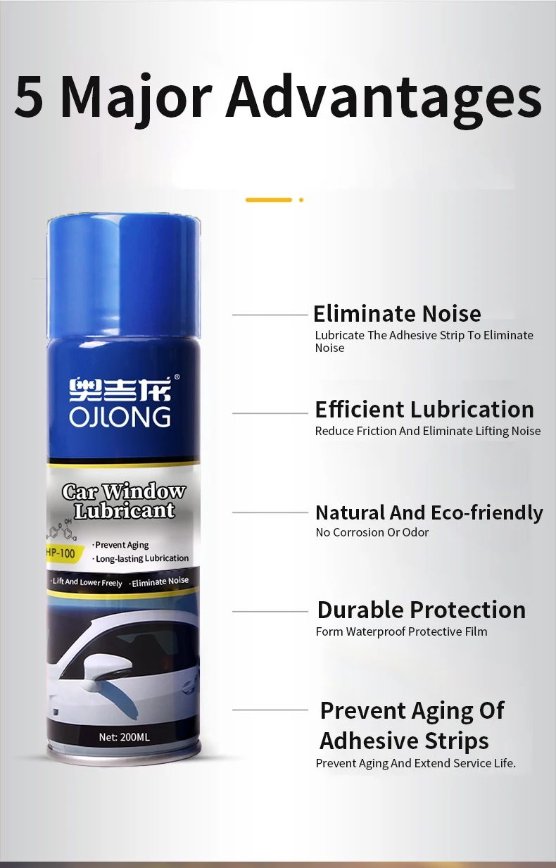 200ml Car Care Lubricant Spray Aerosol Tin Can Lubricant Penetrating Oil Spray Car Window Lubricant Spray