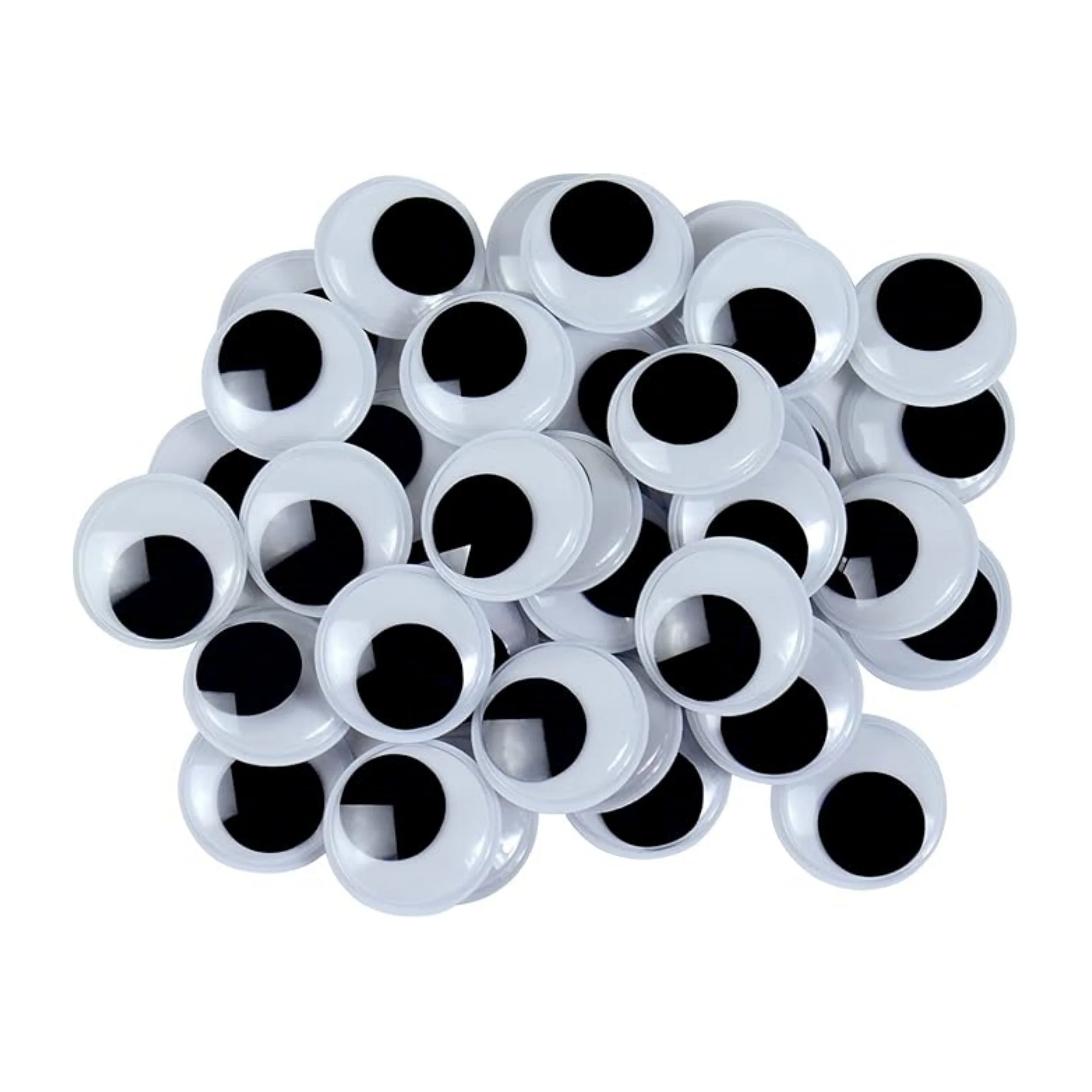 20pcs large wiggly eyes different sizes self-adhesive backing good quality plastic material custom package wiggle googly eyes