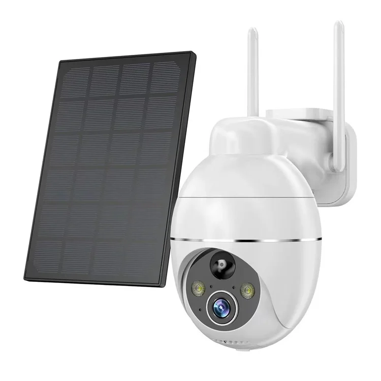Беспроводная наружная IP-камера видеонаблюдения с солнечной панелью, 360 градусов, 3 Мп