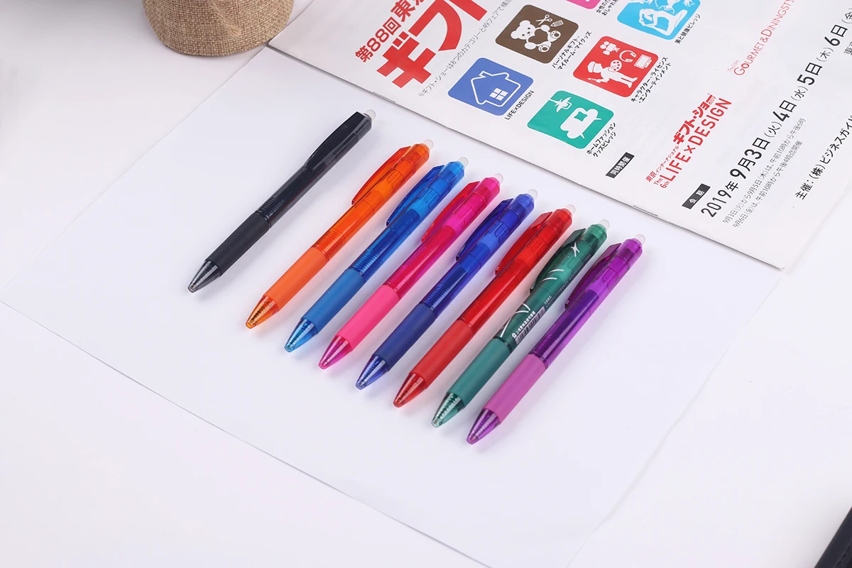 Manufacturer Price Custom heat erasable pen Design 0.5mm colorful ink gel ink pen