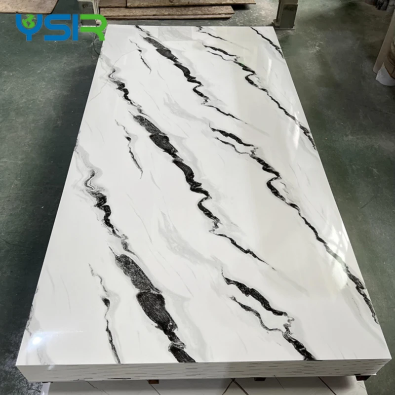 China Yansen waterproof UV layer interior decoration 4*8 feet different colors PVC UV marble sheet