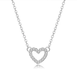 14K Gold Plated Infinity Necklace Bridesmaids Gifts Heart Pendent Necklace With Clear CZ Stones