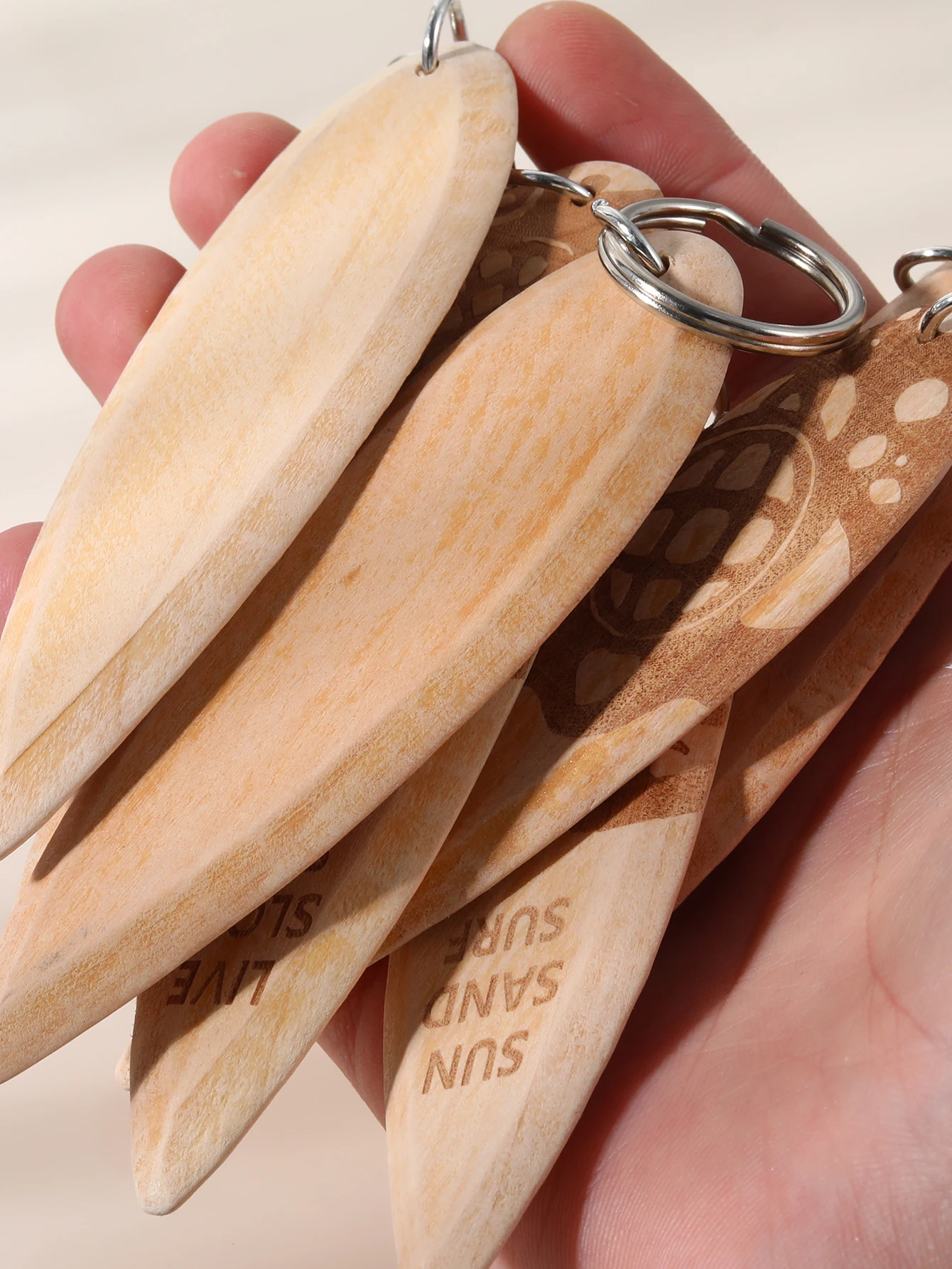 a set wooden Surfboard Keychains Fun Key Chains Beach Party Favor Purse Backpack Keychain Mini Surfboard Pendant