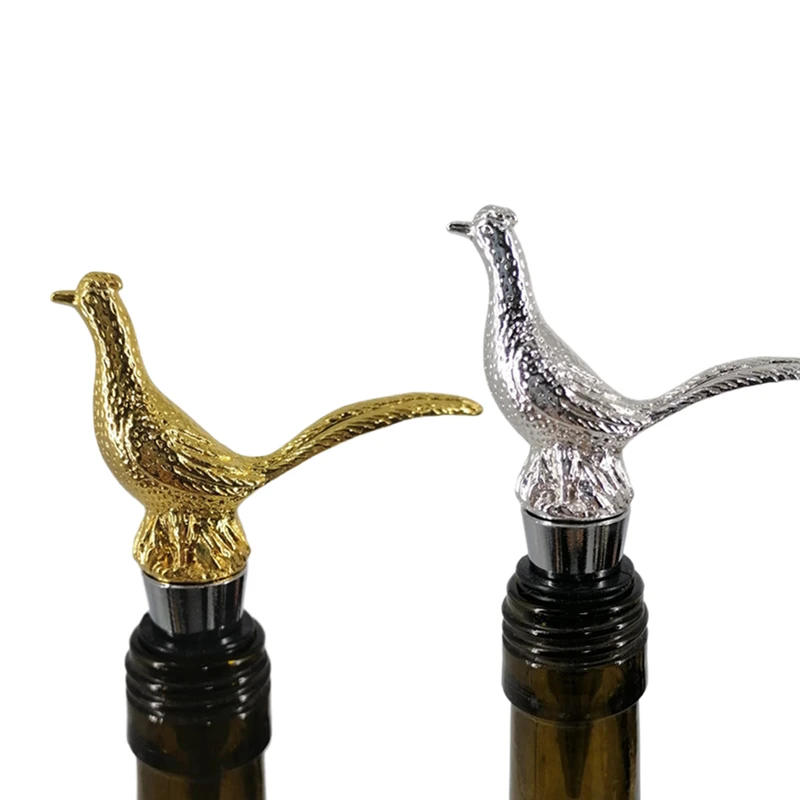 Creative Pheasant Bottle Stopper Customized Zinc Alloy Pheasant Wine Plug For Bar Party Home