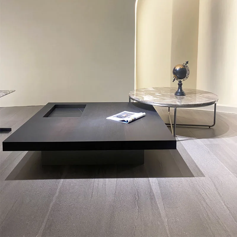 High Quality Home Decor Round Center Table Wood Veneer With Round Modern Marble Coffee Table Set