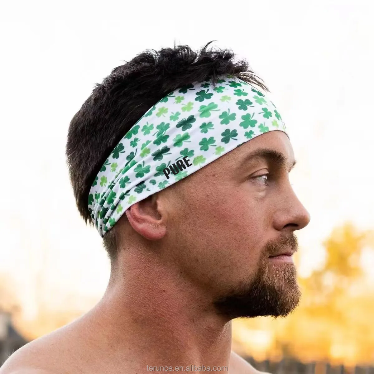 Ice Creamm Pink Headbands Wide Sports Headbands for Yoga Cycling Running Men Women sweatbands Custom logo design Head Bands