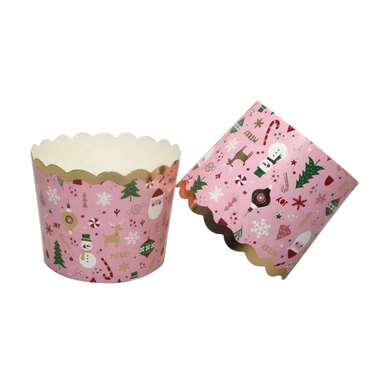 Christmas disposable paper cake baking cups liner Christmas cup cake liners greaseproof paper cup cake liner