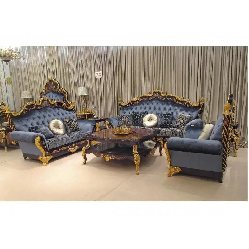Combined French court large family luxury solid wood sofa villa living room furniture Italian European fabric sofa customization