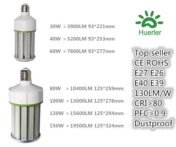 High Power Led Bulb for Warehouse Lighting with Ac110v 220v Dc12v 24v E26 Super Bright Corn Led Light Bulb light