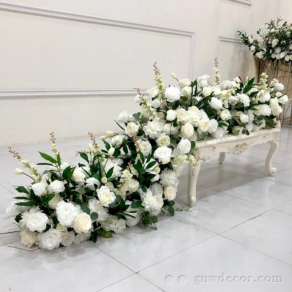 GNW 2023 Hot White Rose Orchid Plant Bouquet Centerpieces Marriage Garland Flower Aisle Runner