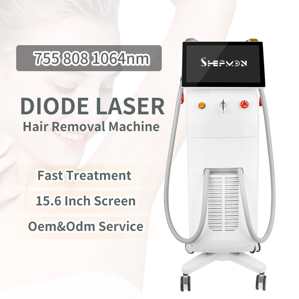 Diode Laser Hair Removal Machine Custom Logo Medical Portable 755 1064 808 Laser Hair Removal Epilator 808nm Diode Laser