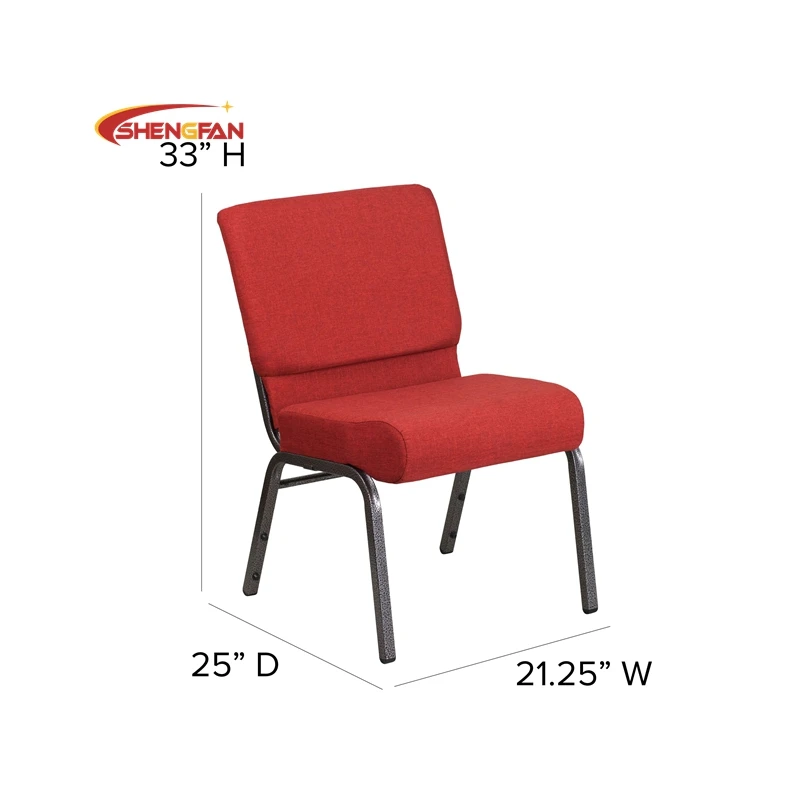 Китайский производитель высокий стул для церкви Silla de auditorio новый дизайн фиксированный красный Roja America