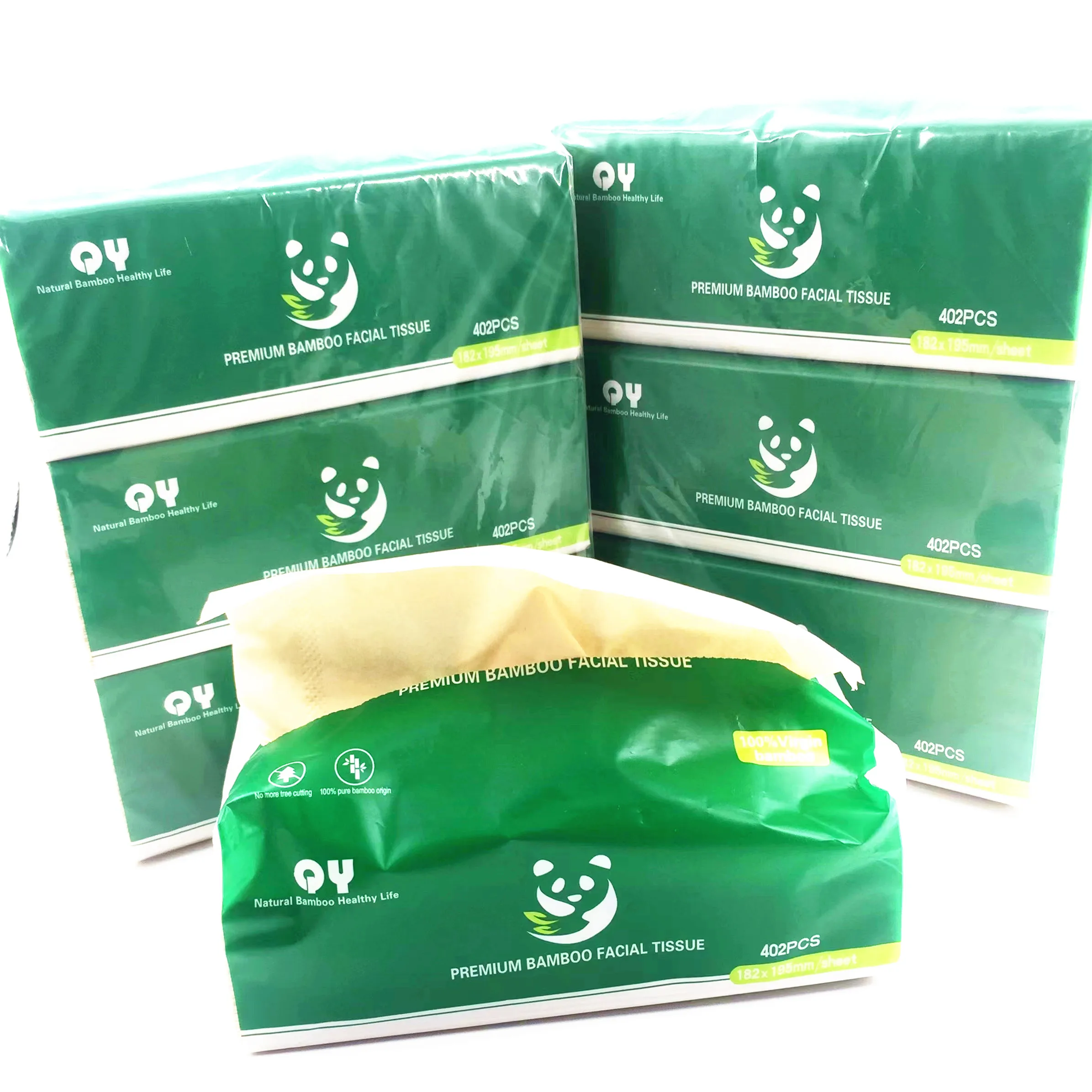 Premium Bamboo facial tissue customized biodegradable facial paper bamboo pulp facial tissue