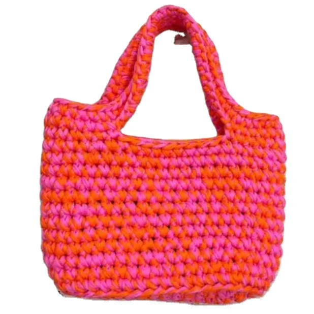 New women Knitting niche design woven retro portable bucket bag Fashion stylish one shoulder crossbody bag