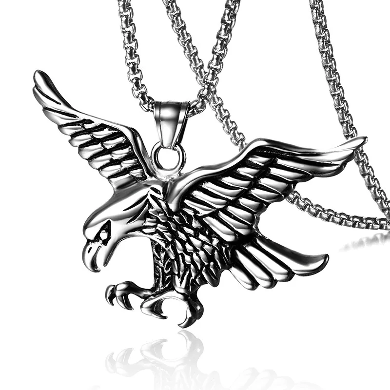 Wholesale Stainless Steel Necklaces Pendant Eagle Wings Designer Necklace Gold Plated Fashion Necklace Jewelry For Men