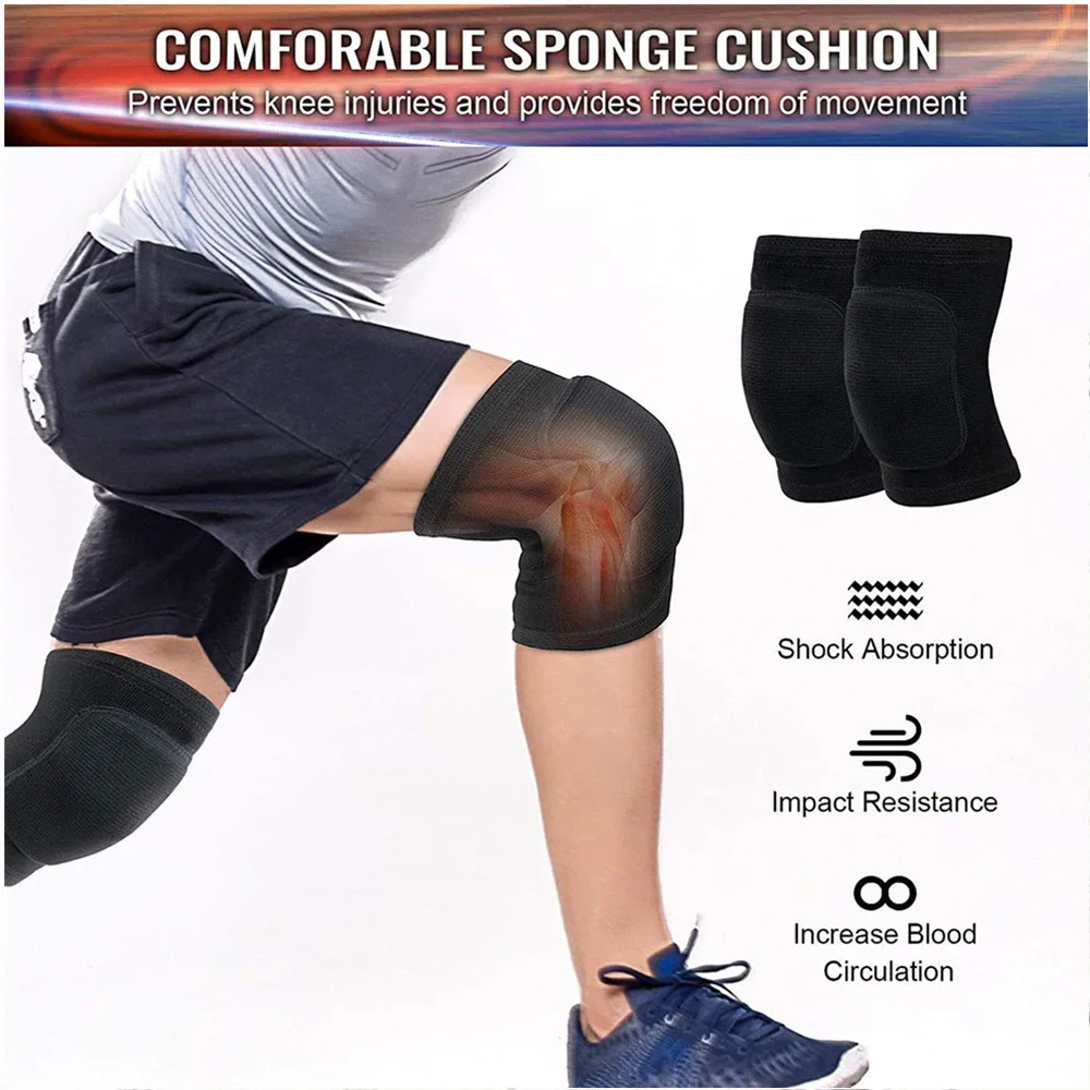 Sport Knee Pads Polyester Knee Sleeves Thickening Sponge Protection Support Kneepad for Running Fitness Breathable Knee Brace