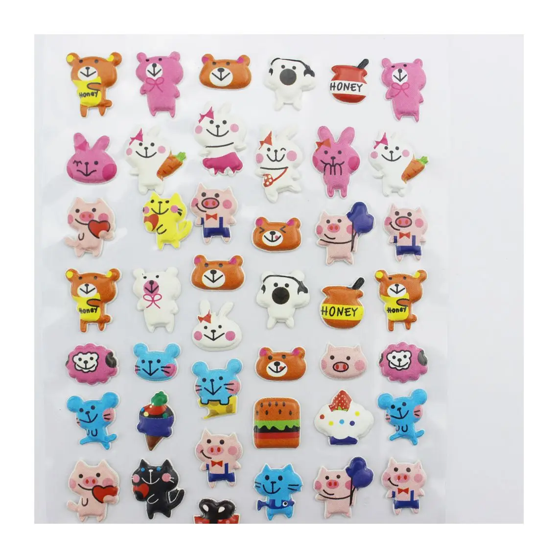 cute puffy sticker sheet custom Eco-friendly 3d sticker for kids eva foam sticker