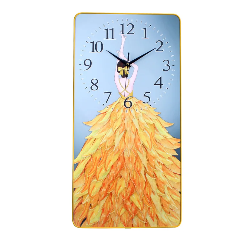 square painting hot sale retro creative wood & plastic art clock luxury christmas decorations wall clock for living room
