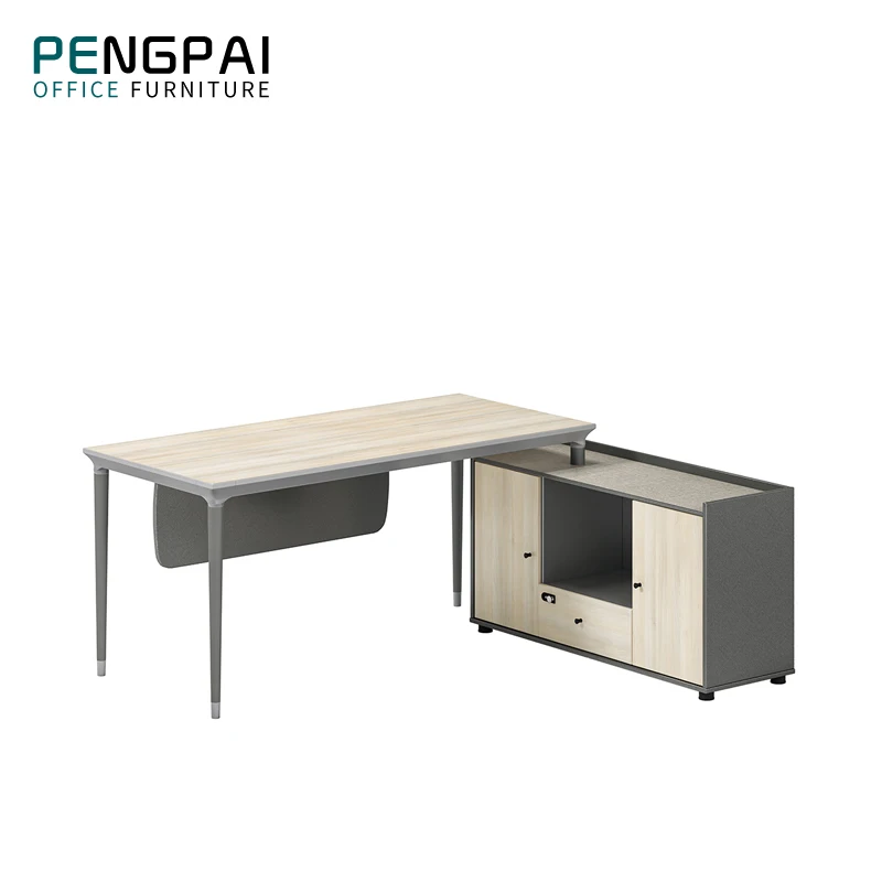  Современный Офисный деревянный компьютерный стол Pengpai из меламина с выдвижным