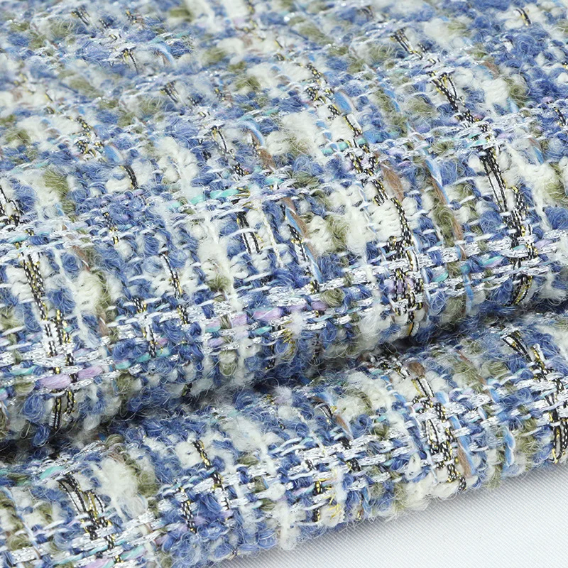 Woven small fragrant bead fabric sequins woven woolen tweed