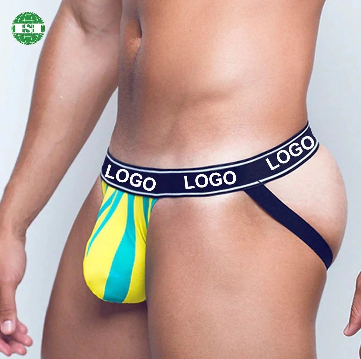 China vendor direct factory custom name waistband mens thong organic cotton jockstraps for male