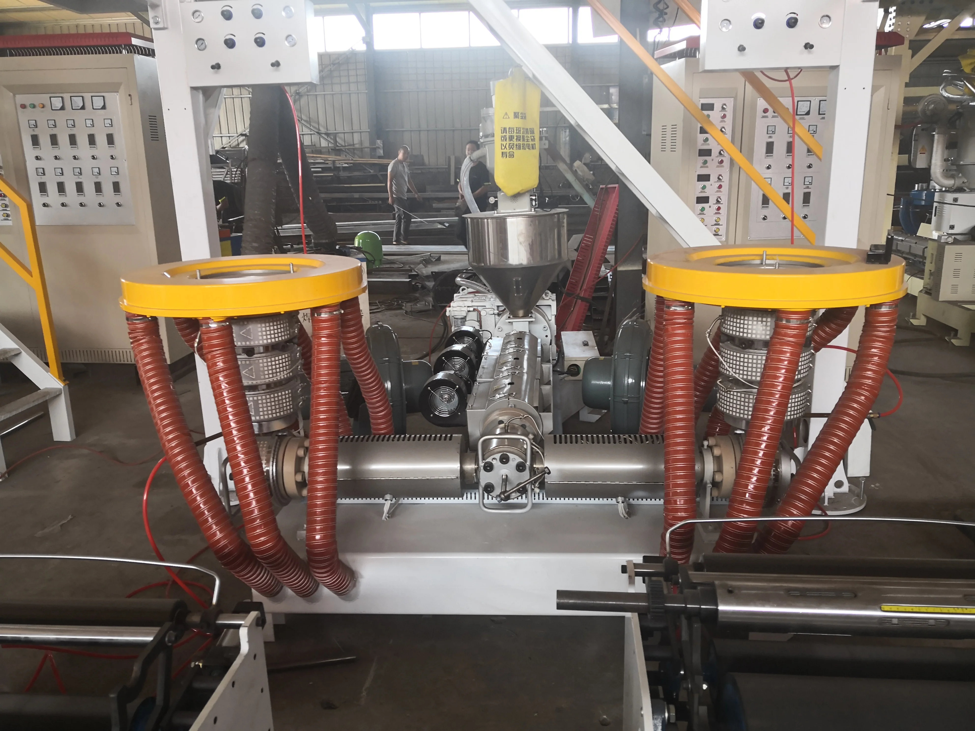 Double-head plastic film blowing machine twin head blown film machine