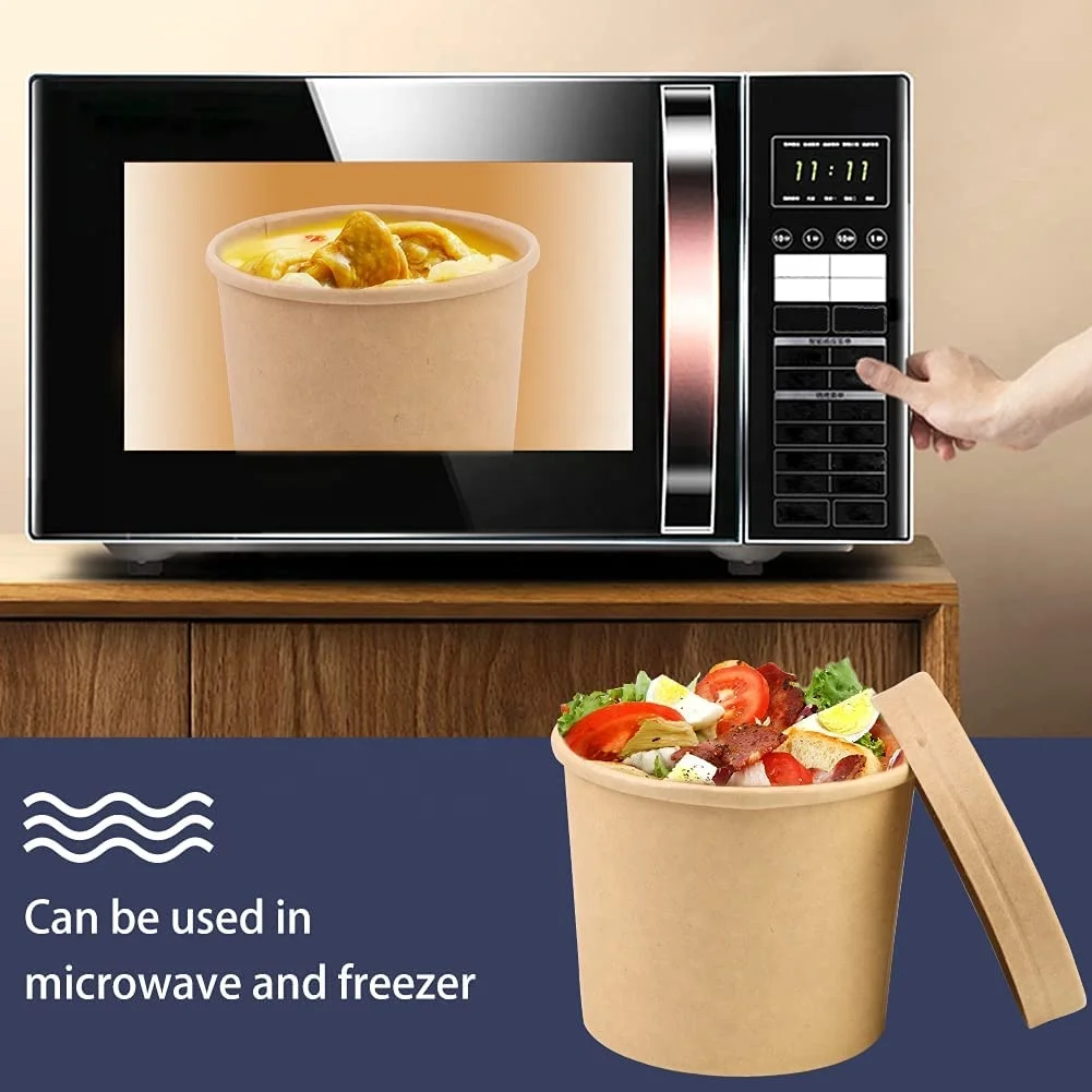 16oz disposable ice cream packaging ice cream container tubs with lid paper ice cream cup