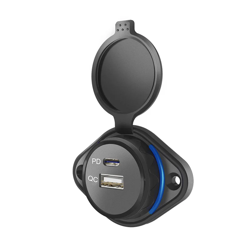 Dual Usb Car Charger Qc3.0 Pd Dual Port Bus Boat Marine Motorcycle 12V Usb Socket Car Charger