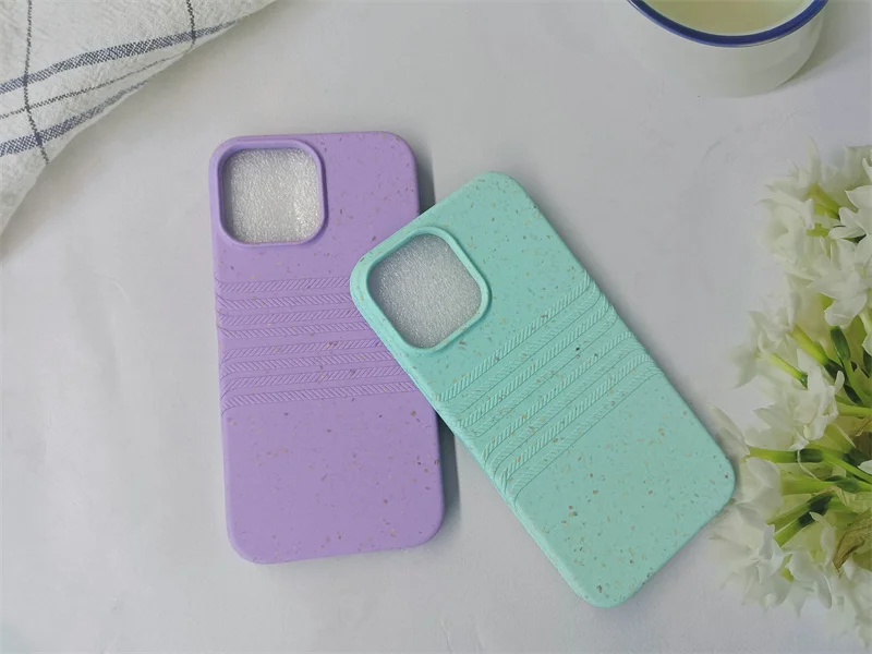 Eco-Friendly Wheat Straw 100% biodegradable phone case for i phone 14 13 pro max