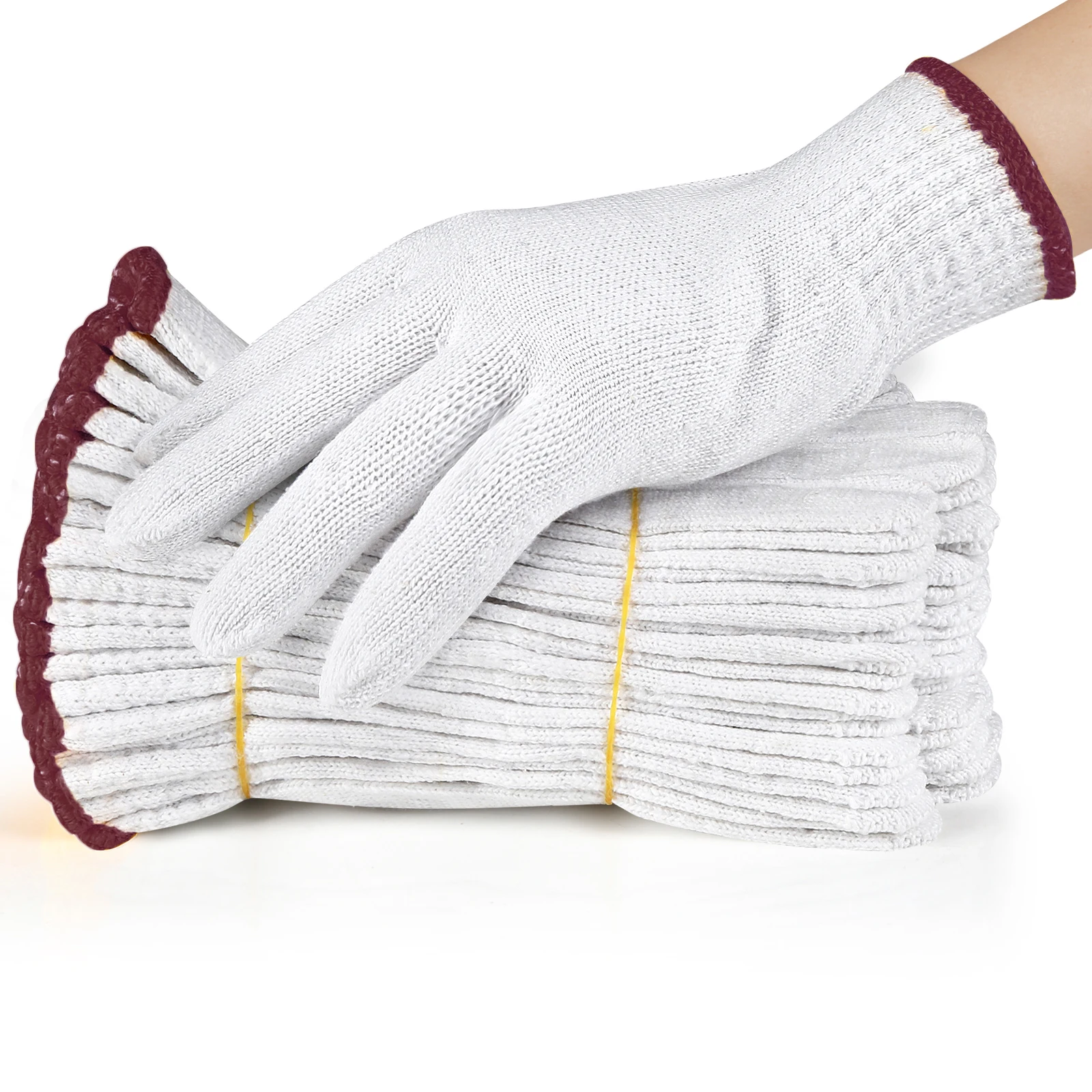 Оптовая продажа из Китая промышленные/строительные перчатки калибра 7/10 Guantes белые хлопковые трикотажные защитные рабочие