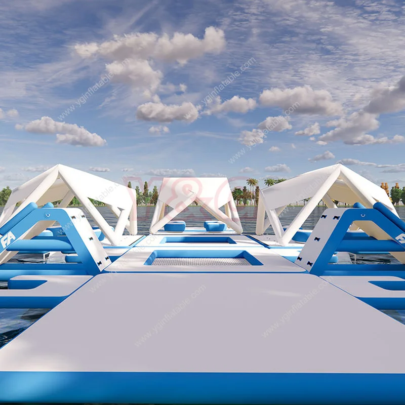Y&G inflatable floating island platform tent inflatable floating island with tent floating inflatable tent