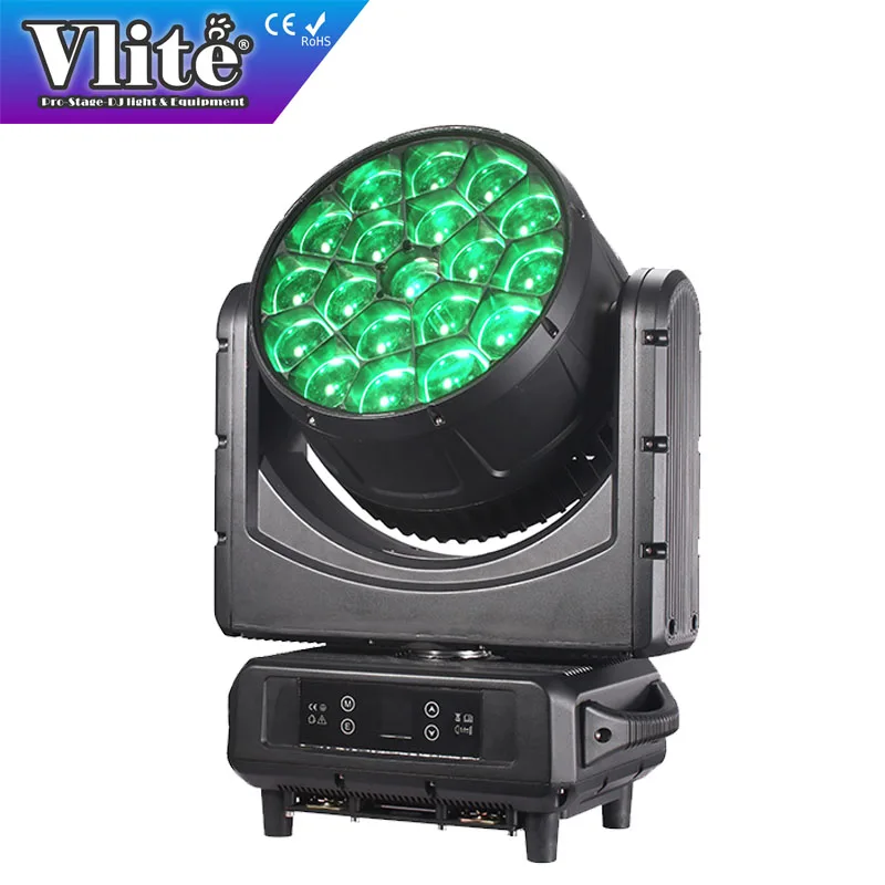 Vlite Outdoor Waterproof DMX Lyre Beam Wash Zoom Big Eye IP65 19x40 RGBW LED Moving Head