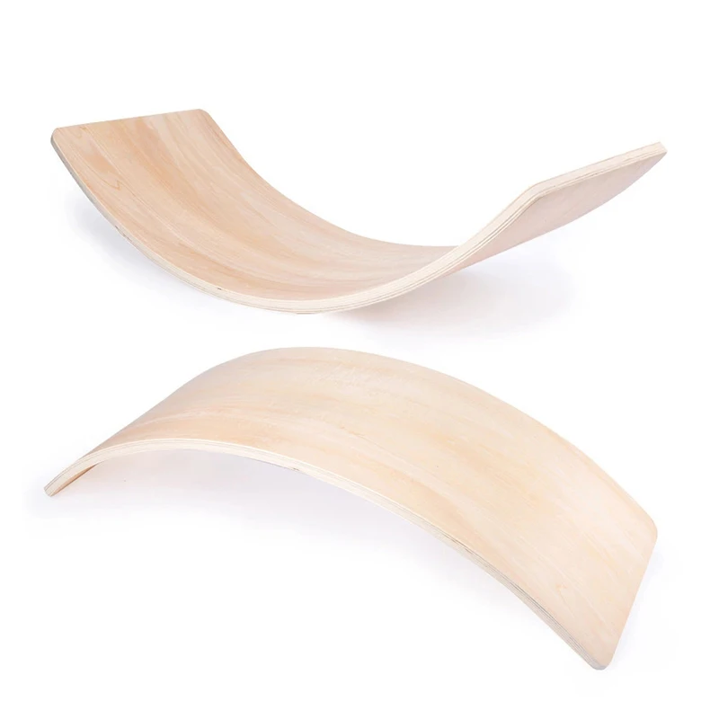 Kids Board Curved Wooden Balance Board Toy Natural Wood Seesaw For Toddlers Kids
