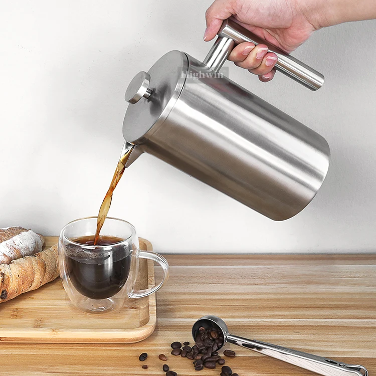HIGHIWN Hot Selling French Press Stainless Steel Double Wall French Press