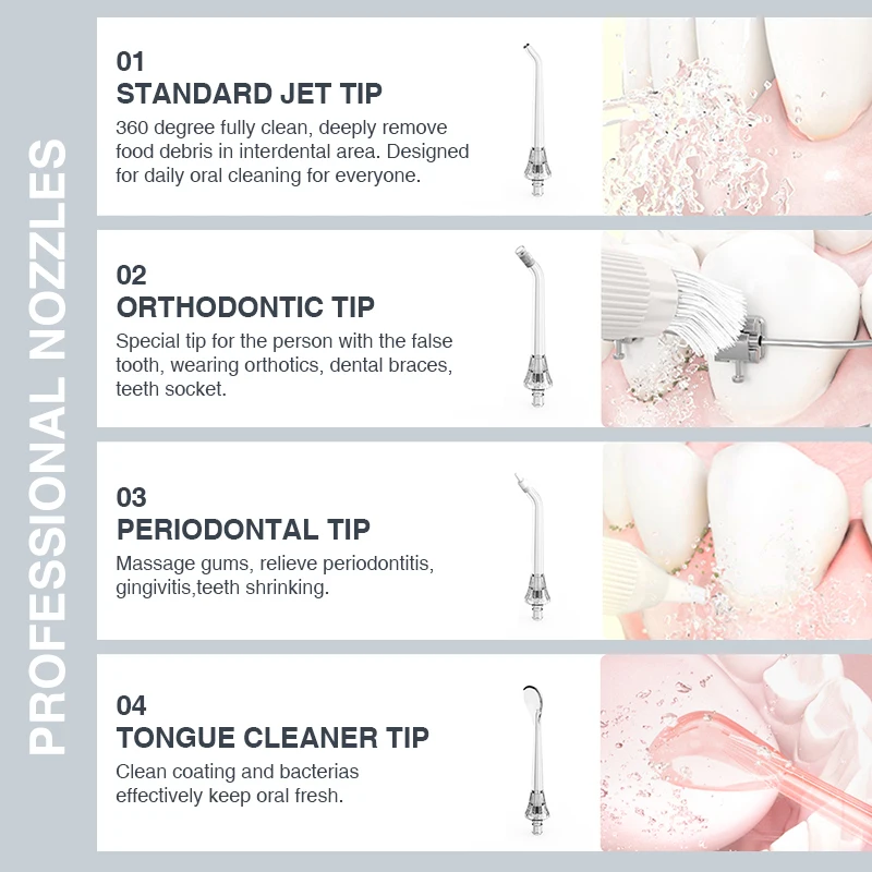 Mini Water Pick Power Water Flosser Device UK Tongue Scraper Wireless Smart Oral Irrigator