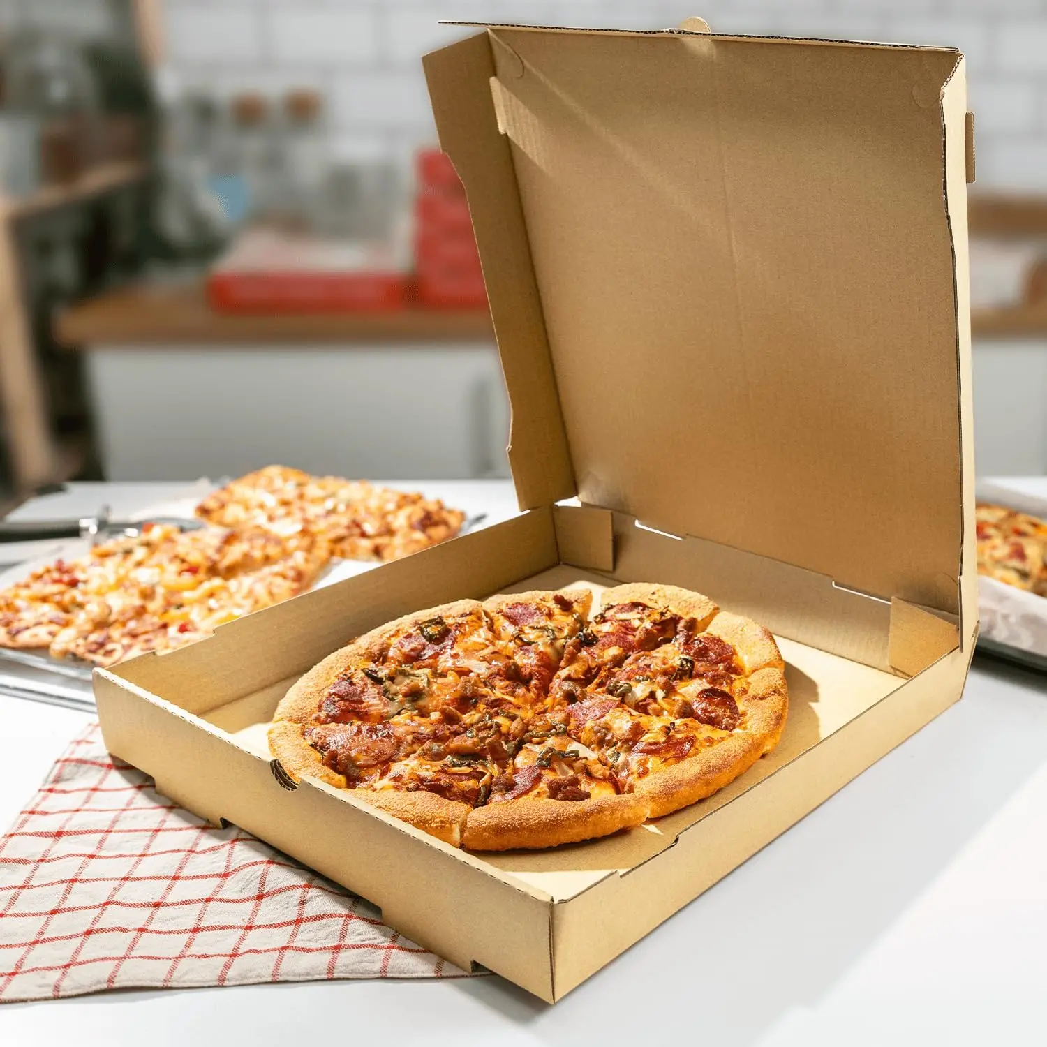 E-Co Take Away Food Packaging Pizza Box Corrugated Pizza Packing Box custom design pizza box