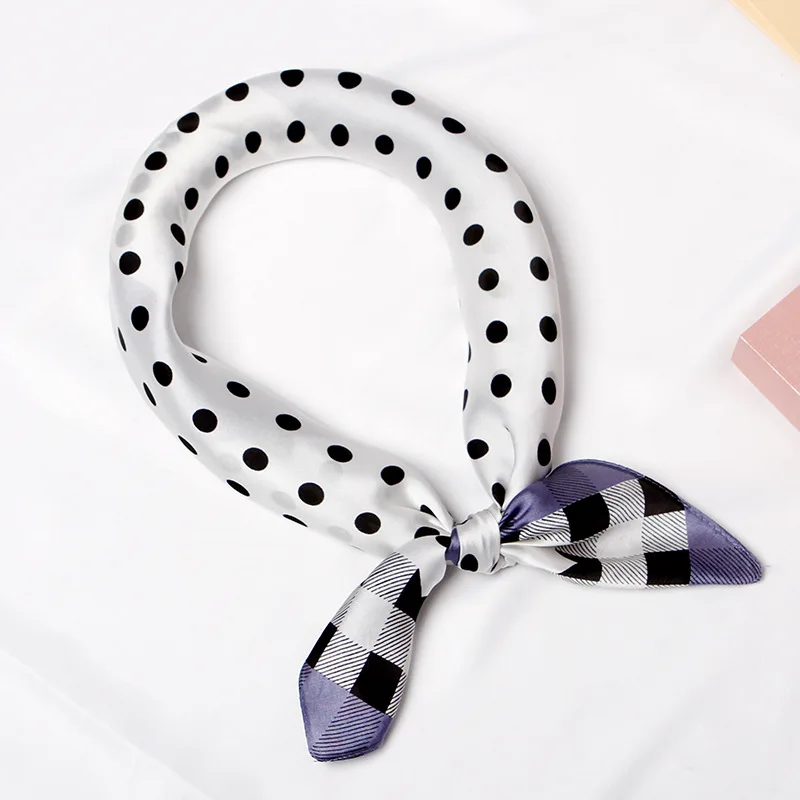 
Scarf women 2019 new silk cloud pattern Satin dot printing small square scarf professional scarf 70cm wholesale 