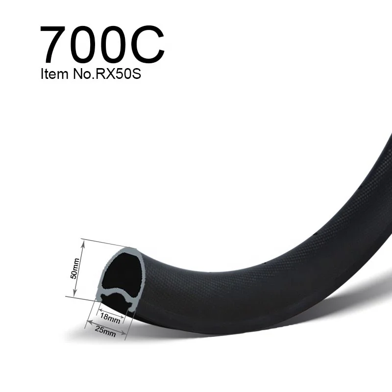 GoFast Tubeless Rims Carbon 700c Toray T700 T800 Carbon Road Rims 25mm Width 50mm Depth 700c Carbon Rims Disc Brake