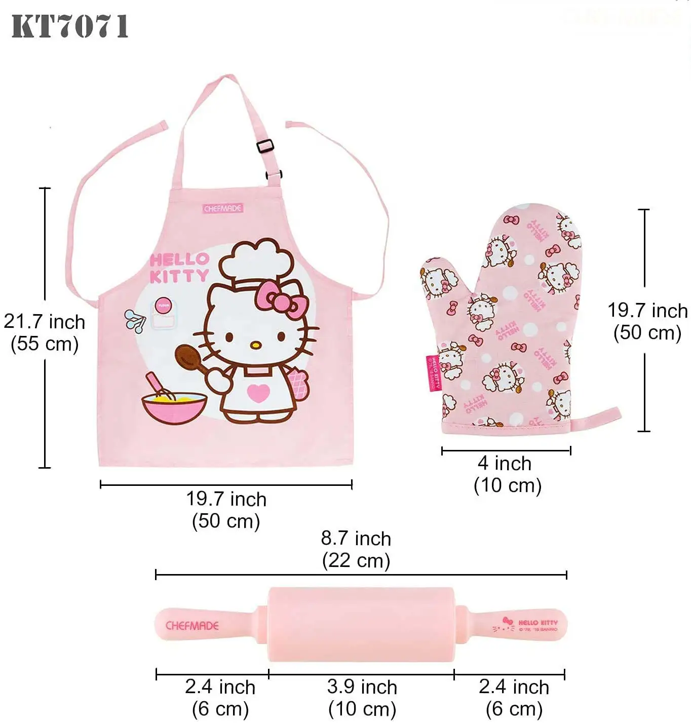  Amazon Hot Pink Food Grade Silicone Kids Baking Set with Apron spatula