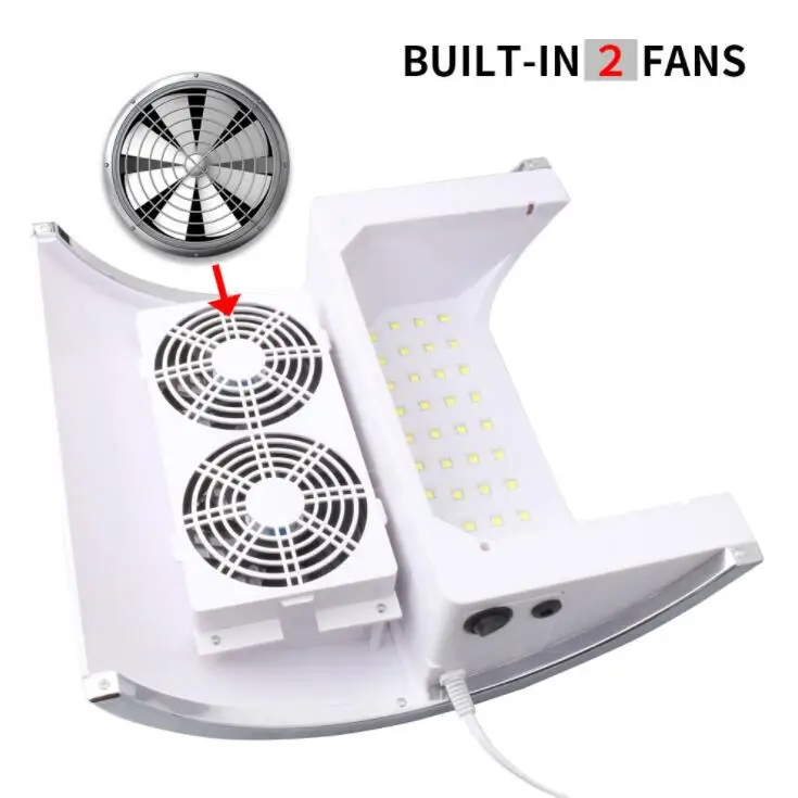 Popular 2 in 1 Nail Dust Vacuum Cleaner 80w 36pcs UV LED Nail Collector Tool Use For Home Beauty Salon