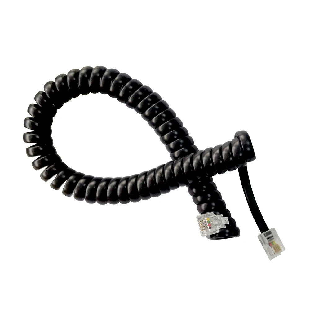 Coiled Telephone Handset Spiral Cable 4P4C Lead Phone Cord