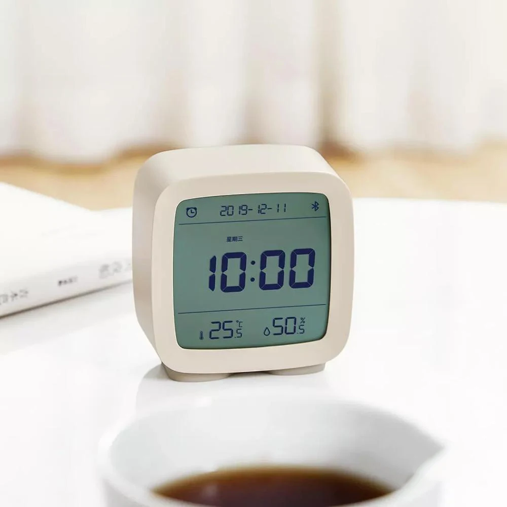 Youpin Cleargrass Alarm Clock smart Control Temperature Humidity Display LCD Screen Adjustable Nightlight