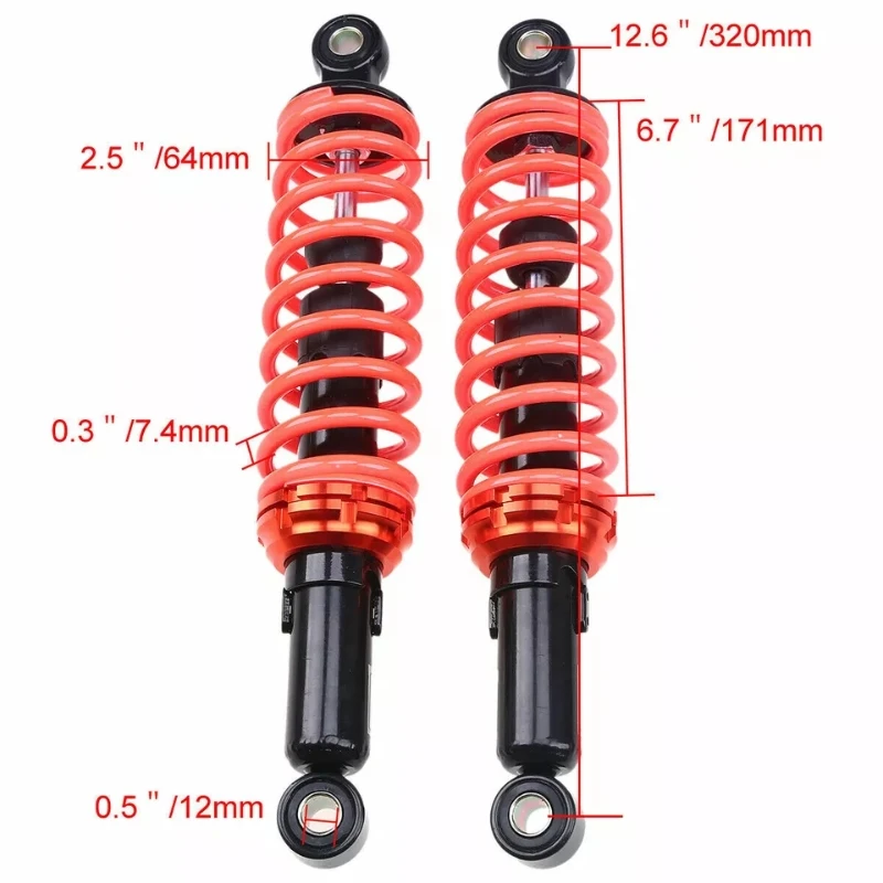 RFY Orange Black 280mm320mm  Rear Shock Absorber Air Suspension For Honda Monkey Trail Bike  Cheetah 125 ATV