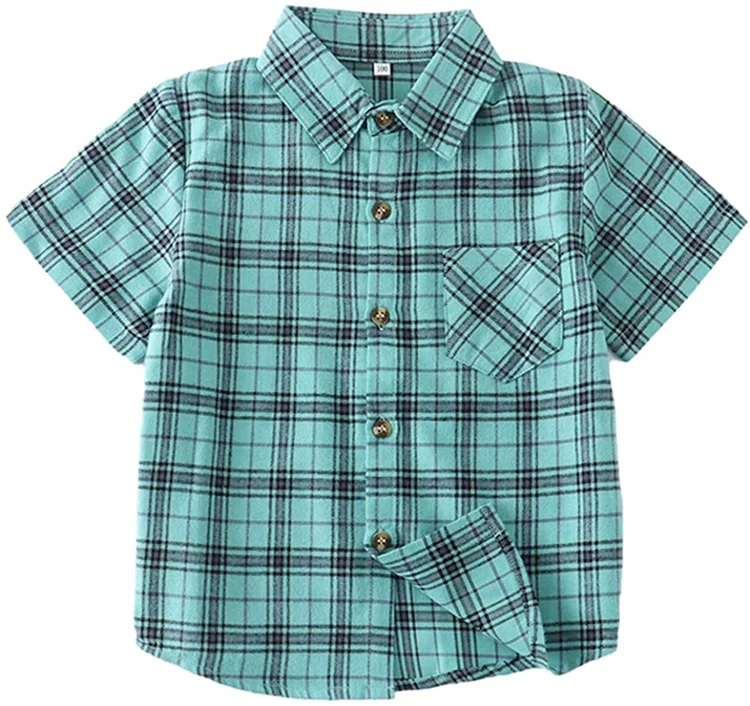 
Check button down short sleeve casual vintage shirts for teen girls wholesale 